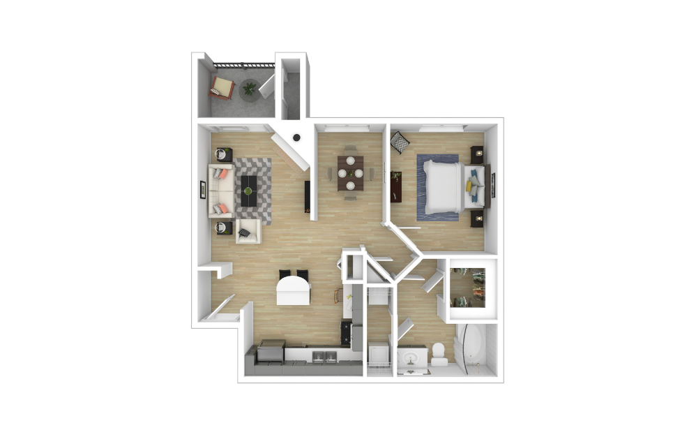3D Furnished Floorplan - A3