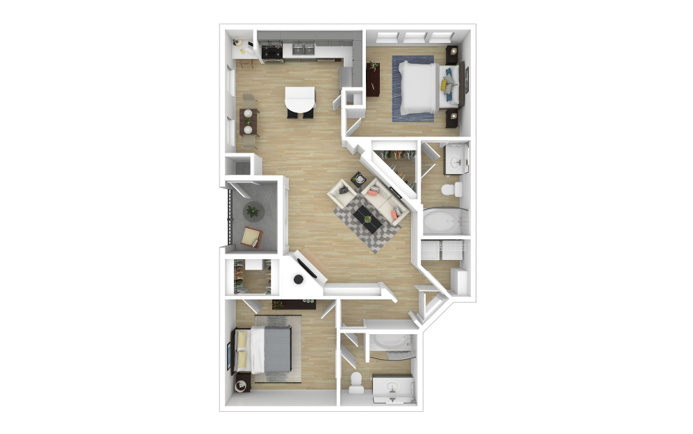 3D Furnished Floorplan - B1