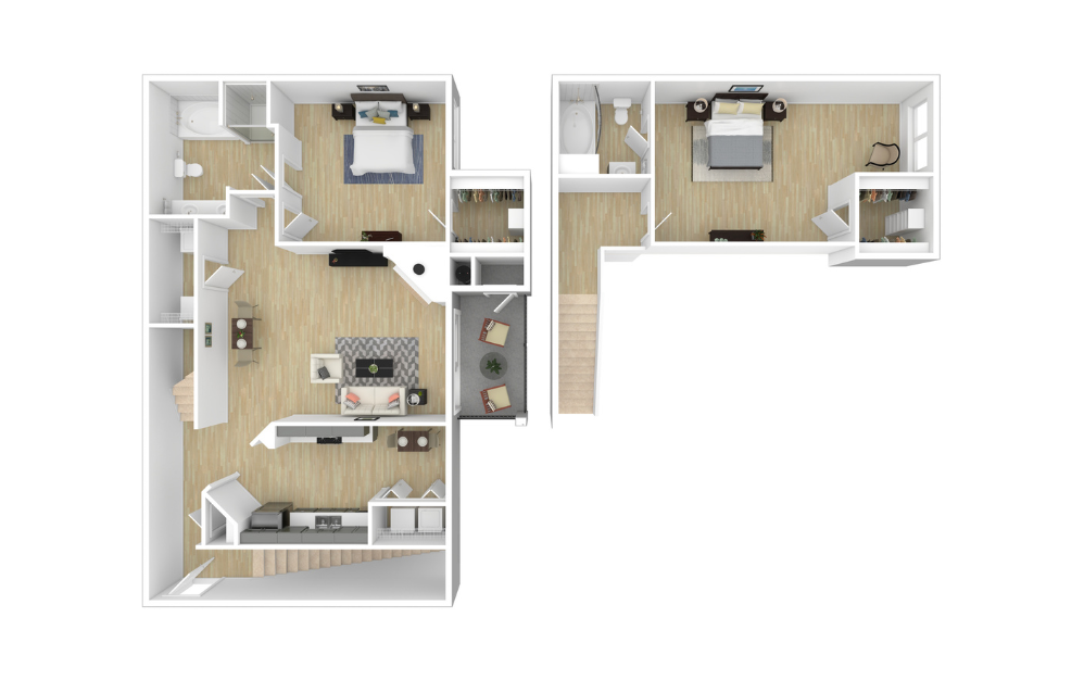 3D Furnished Floorplan - B4