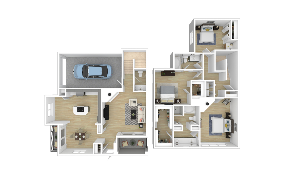 3D Furnished Floorplan - C2
