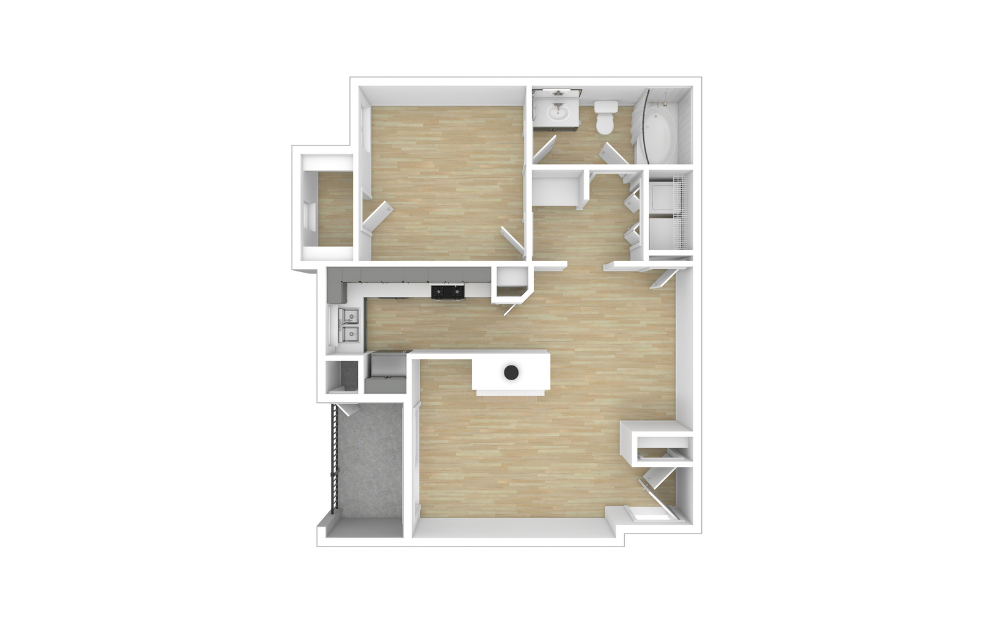 3D Unfurnished Floorplan - A1
