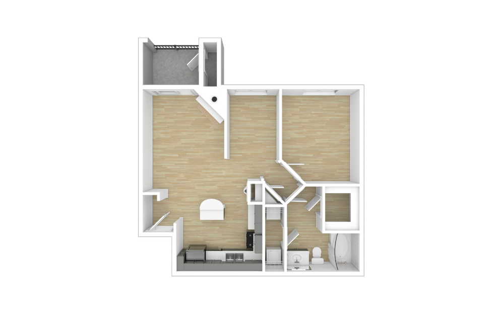 3D Unfurnished Floorplan -  A3