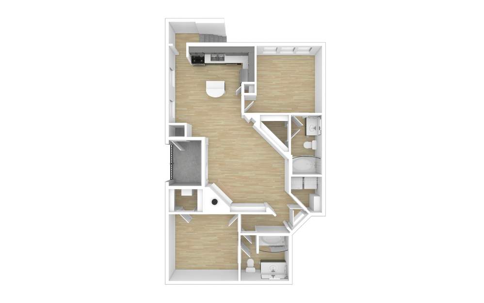 3D Unfurnished Floorplan -  B3