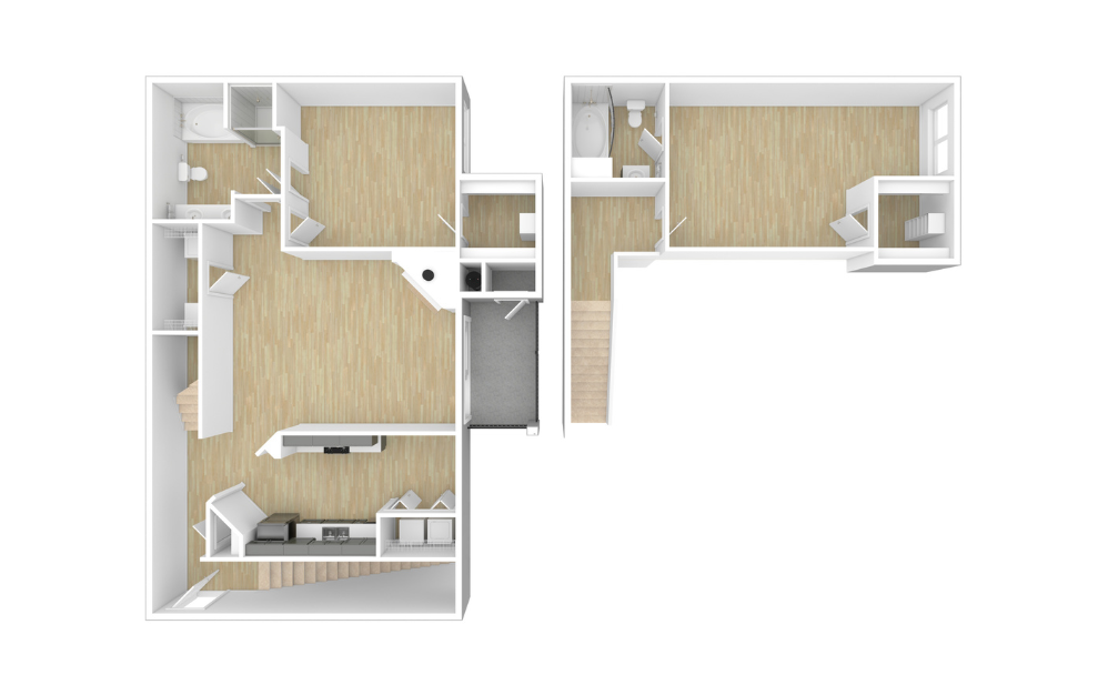 3D Unfurnished Floorplan -  B4