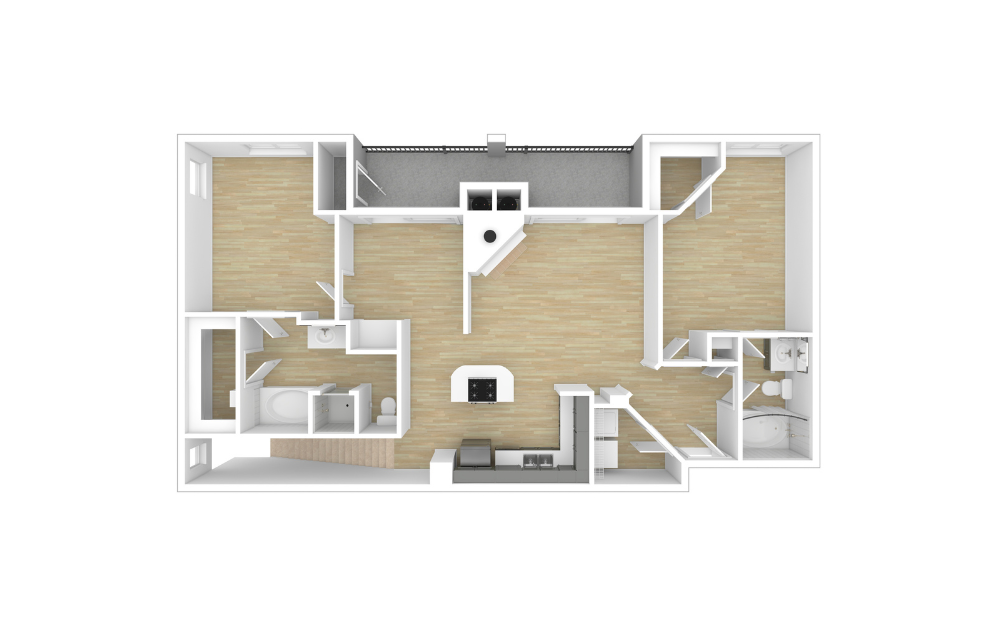 3D Unfurnished Floorplan -  B6