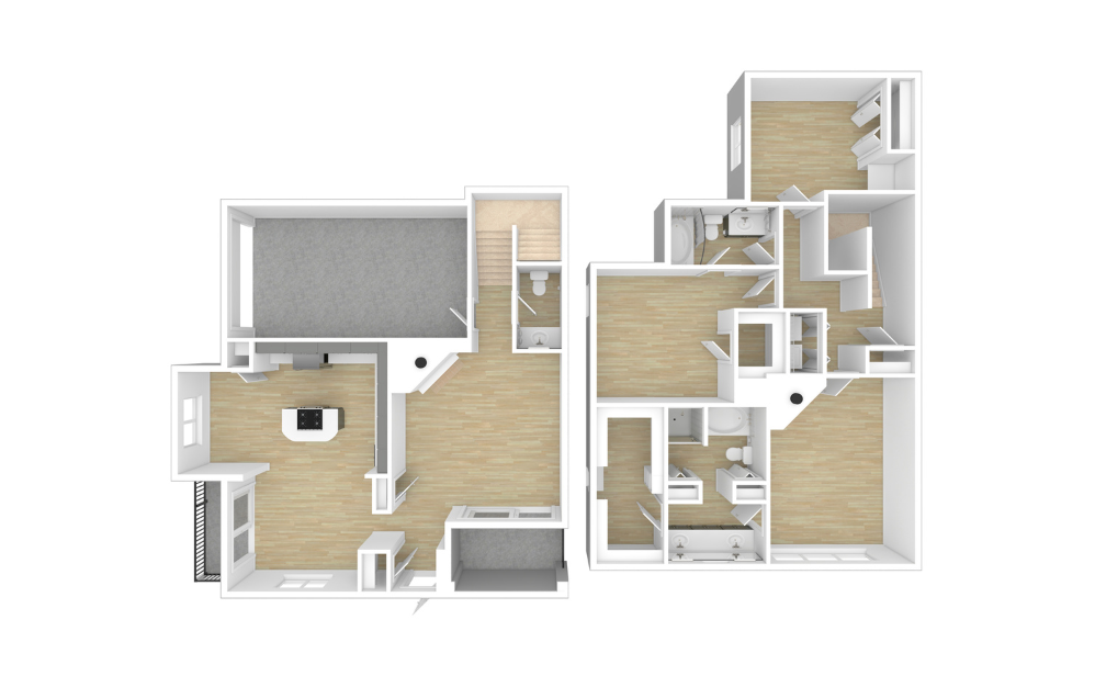 3D Unfurnished Floorplan -  C2