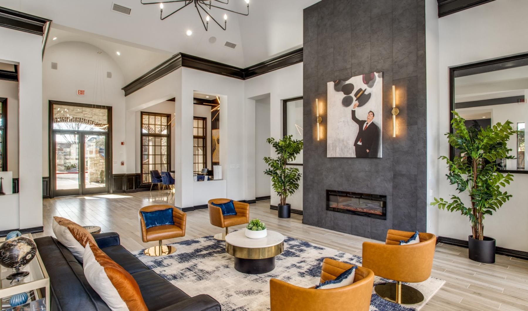 Enjoy our resident-only features a lounge with seating and fireplace